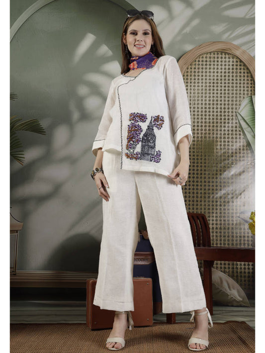 Ivory Han Embroidered Coord Set