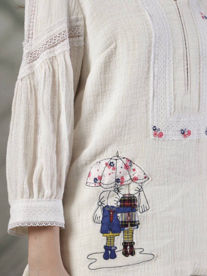 Ivory Hand Embroidered Coord Set