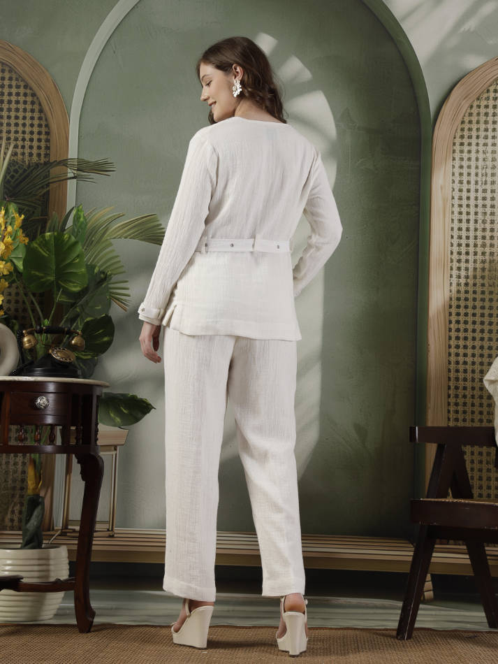 Ivory Hand Embroidered Coord Set