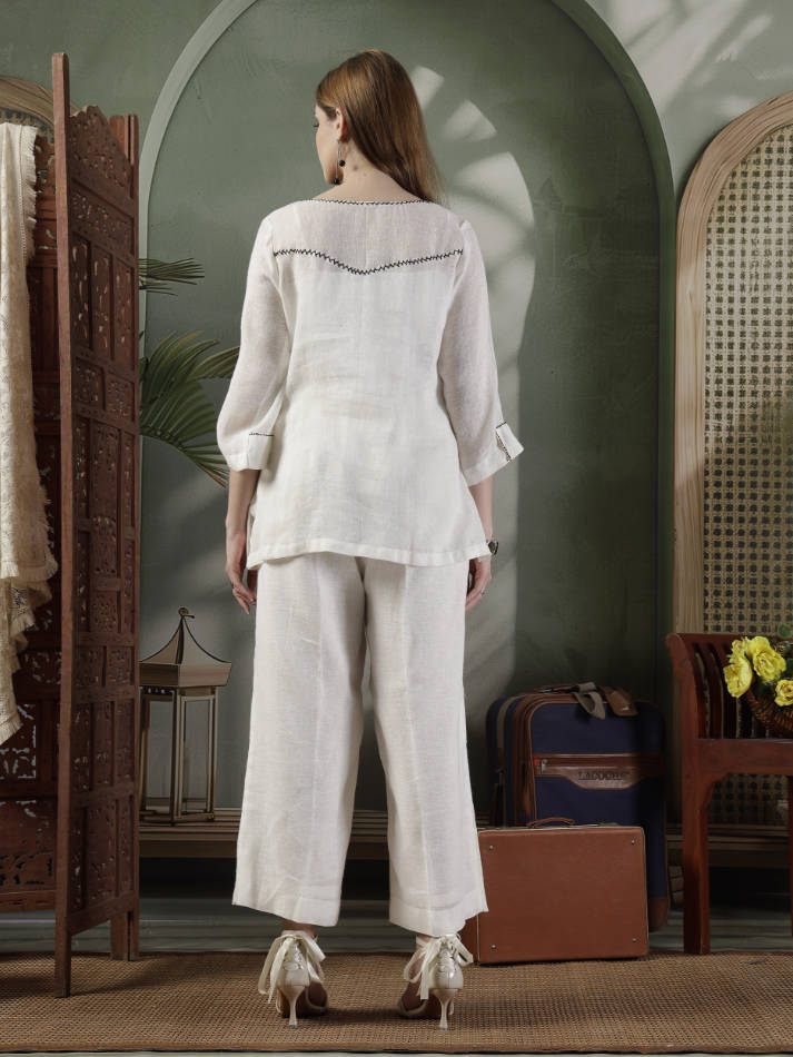 Ivory Han Embroidered Coord Set