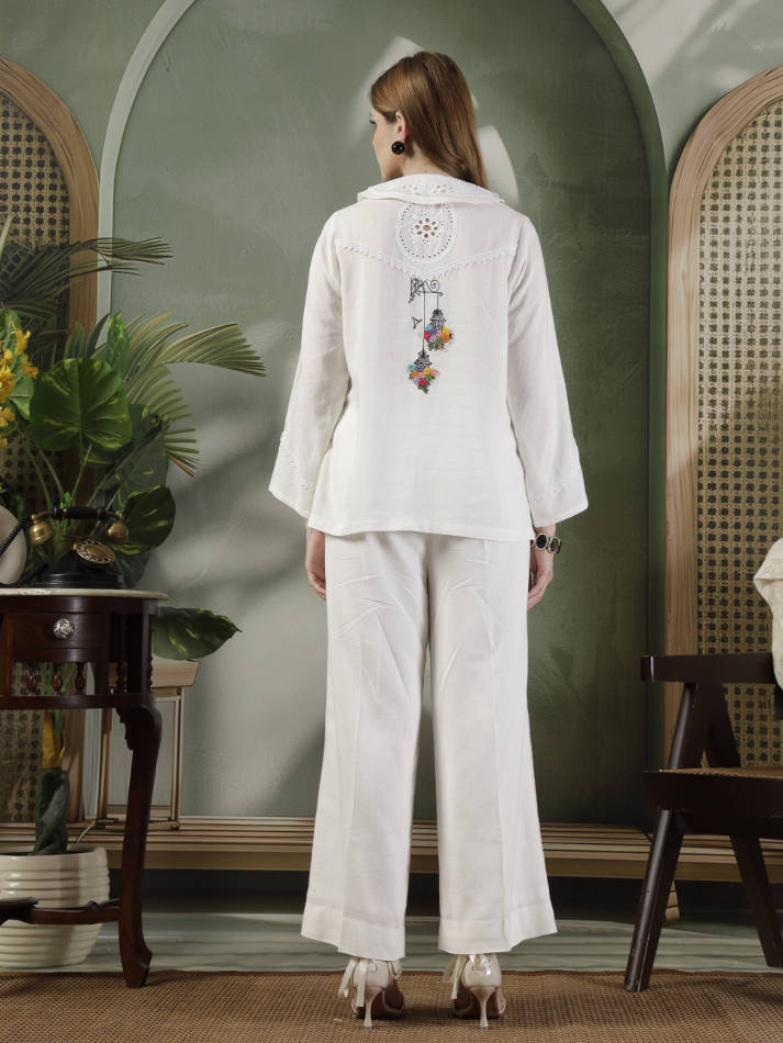 Ivory Hand Embroidered Coord Set