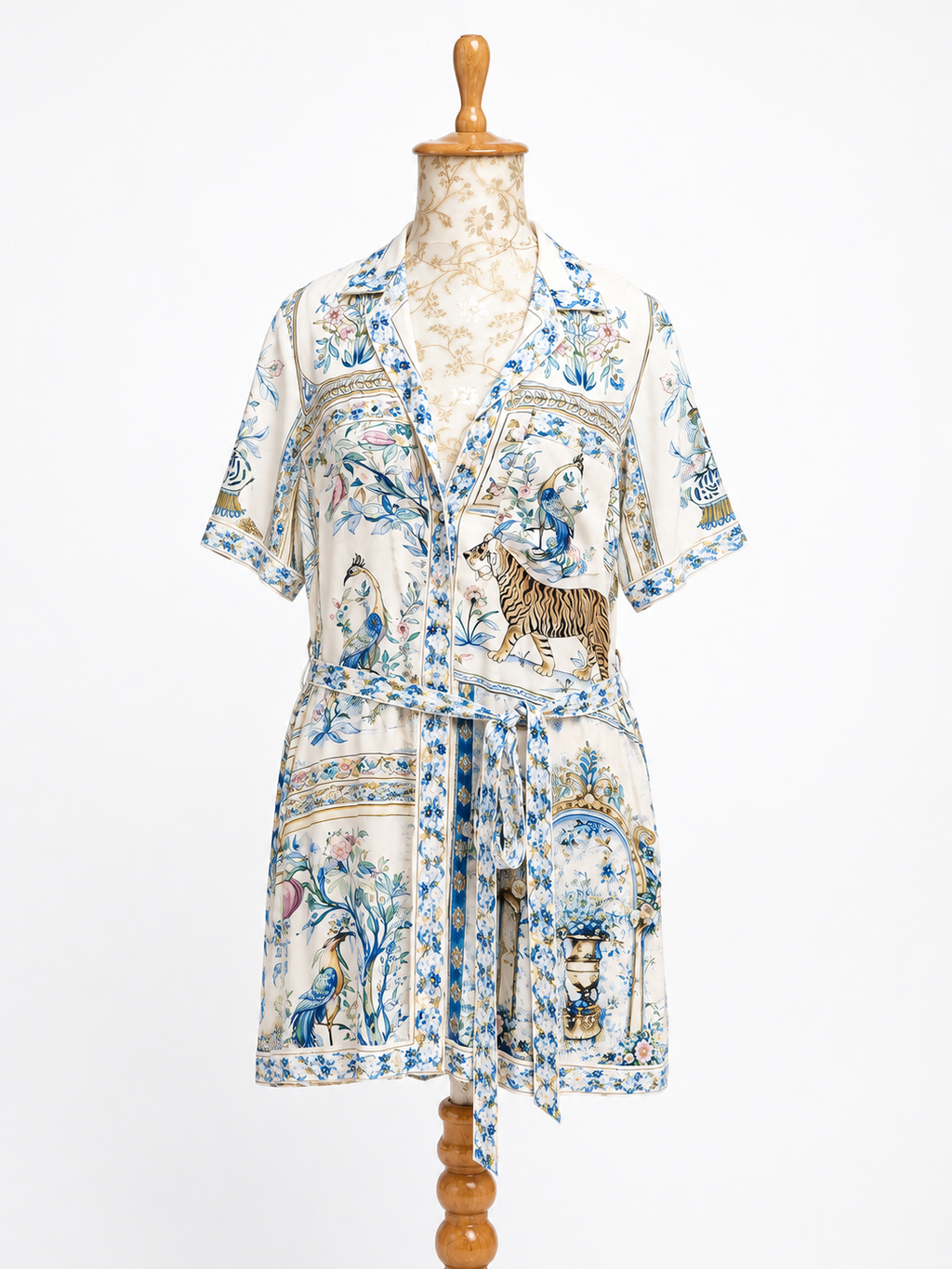 Ivory Blue shirt Dress