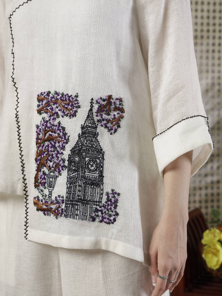 Ivory Han Embroidered Coord Set