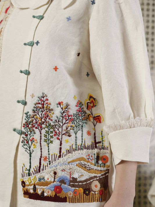 Ivory Hand Embroidered Coord Set