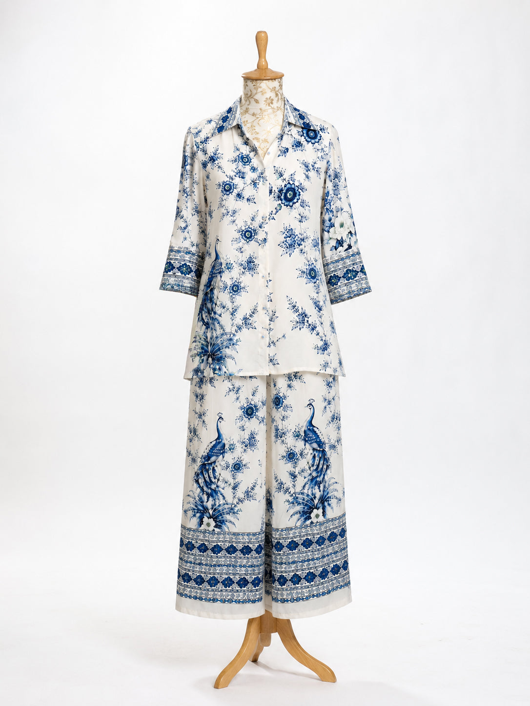 Ivory Blue Peacock Co-ord set
