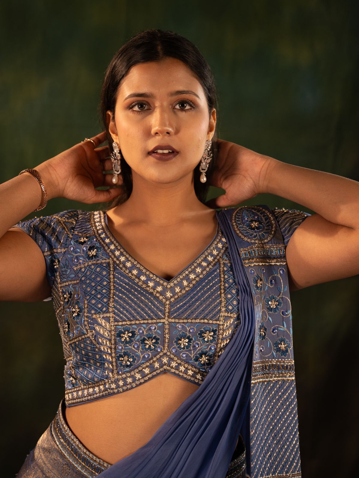 Sapphire blue lehenga set
