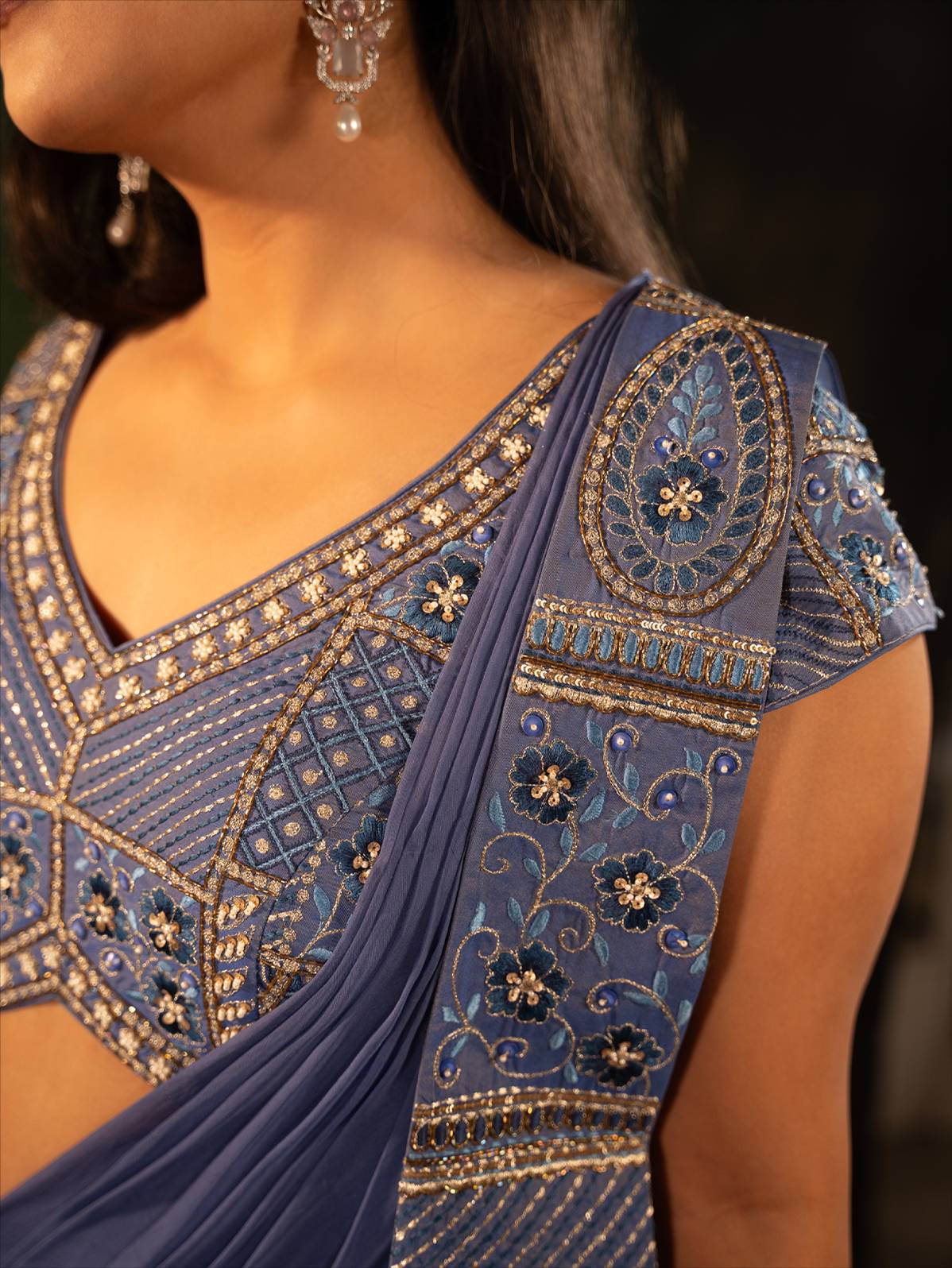 Sapphire blue lehenga set