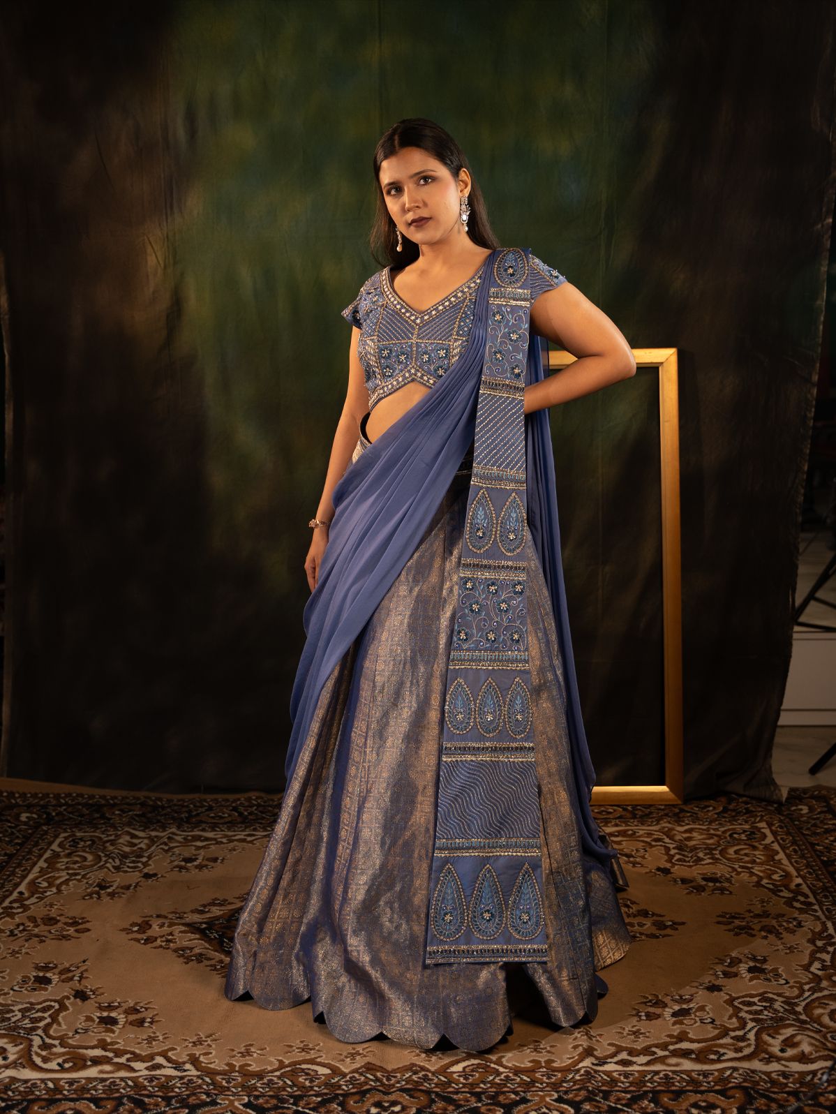 Sapphire blue lehenga set