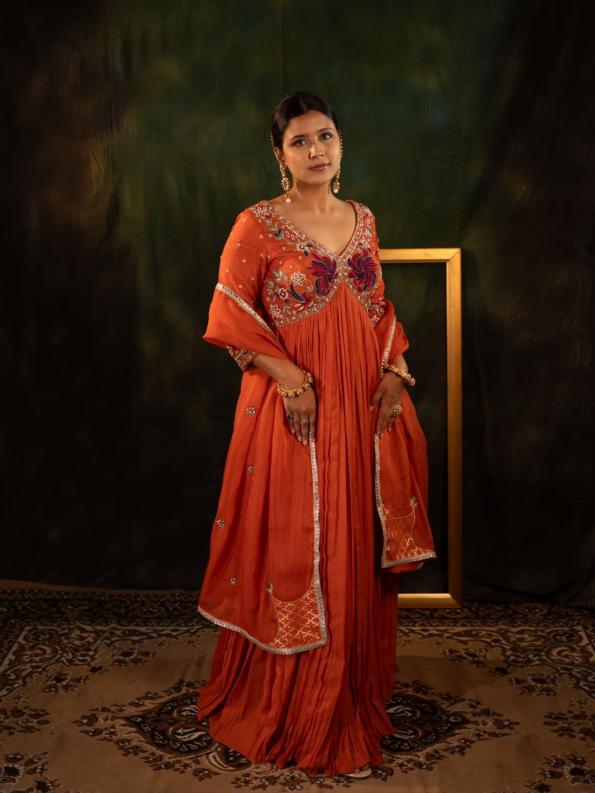 Rustic anarkali set
