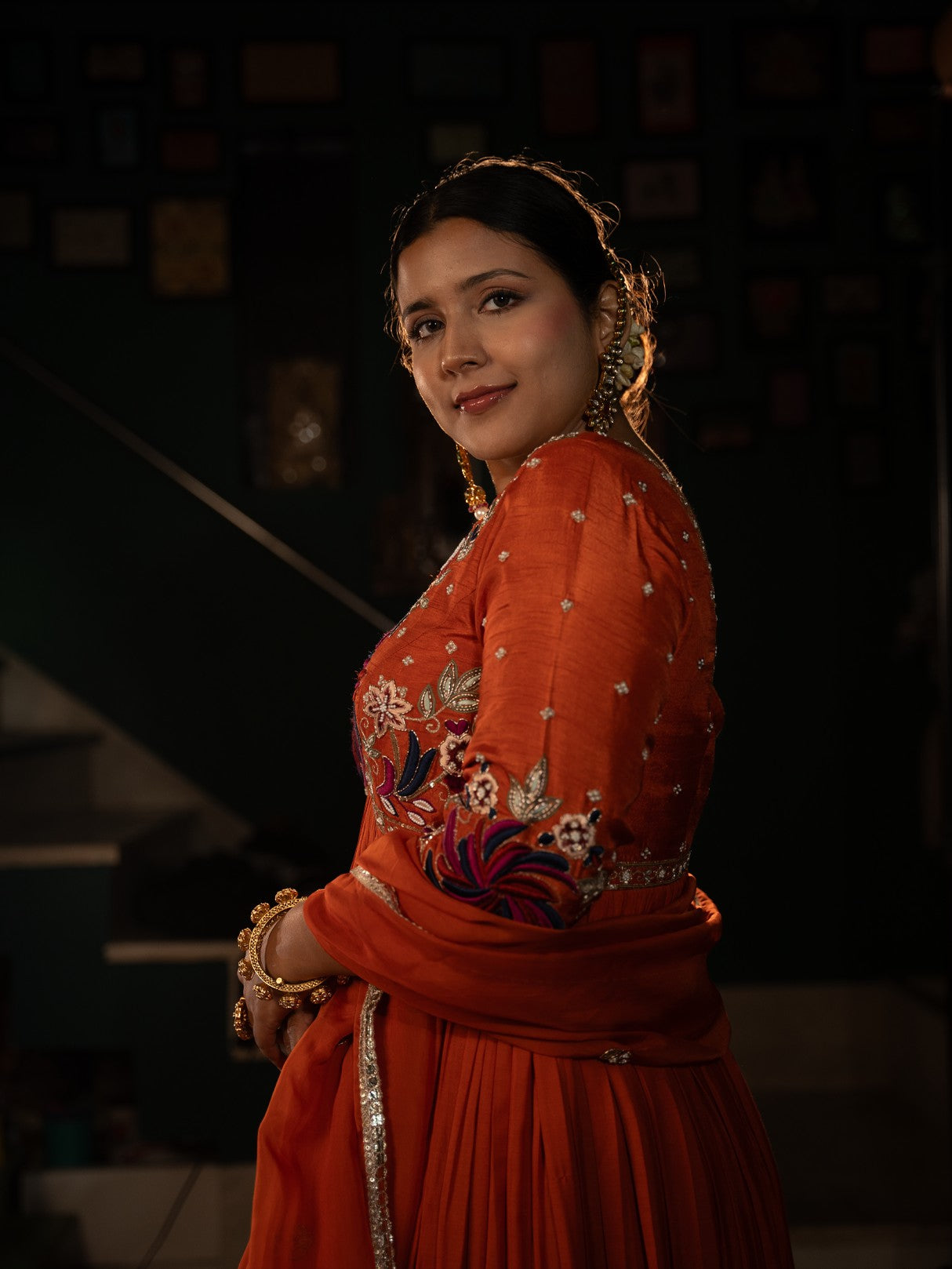 Rustic anarkali set