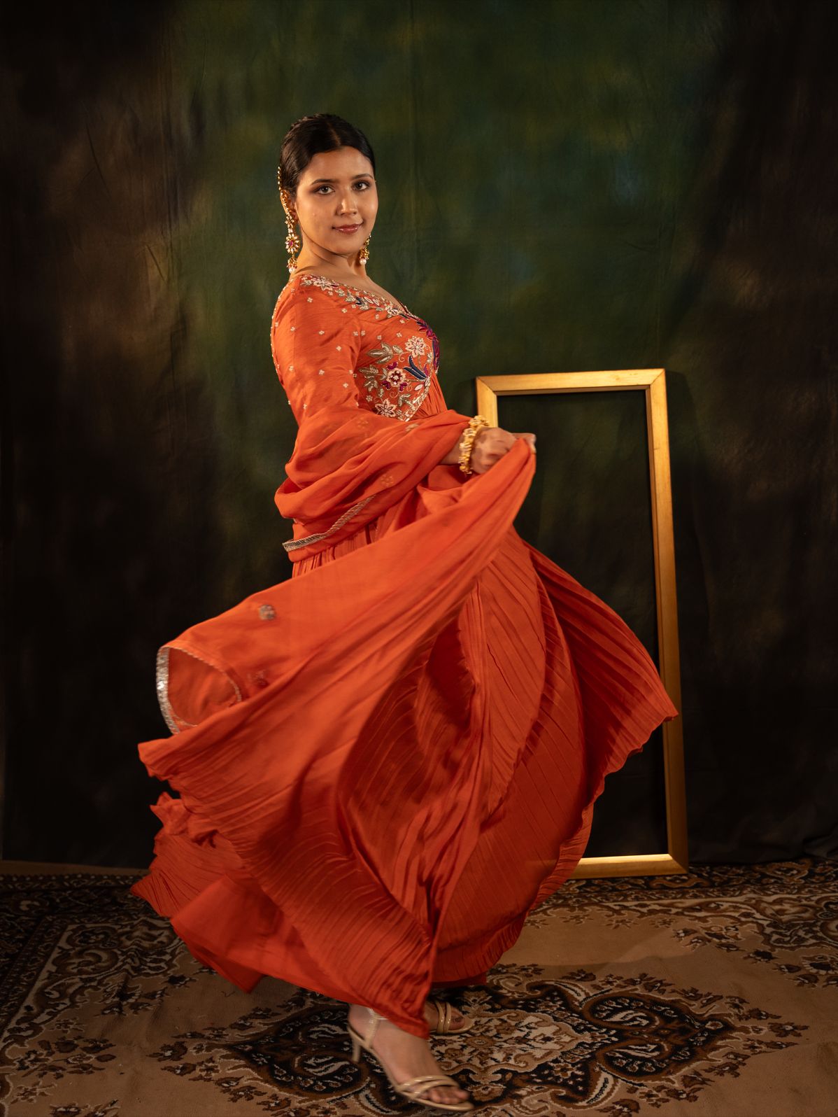 Rustic anarkali set
