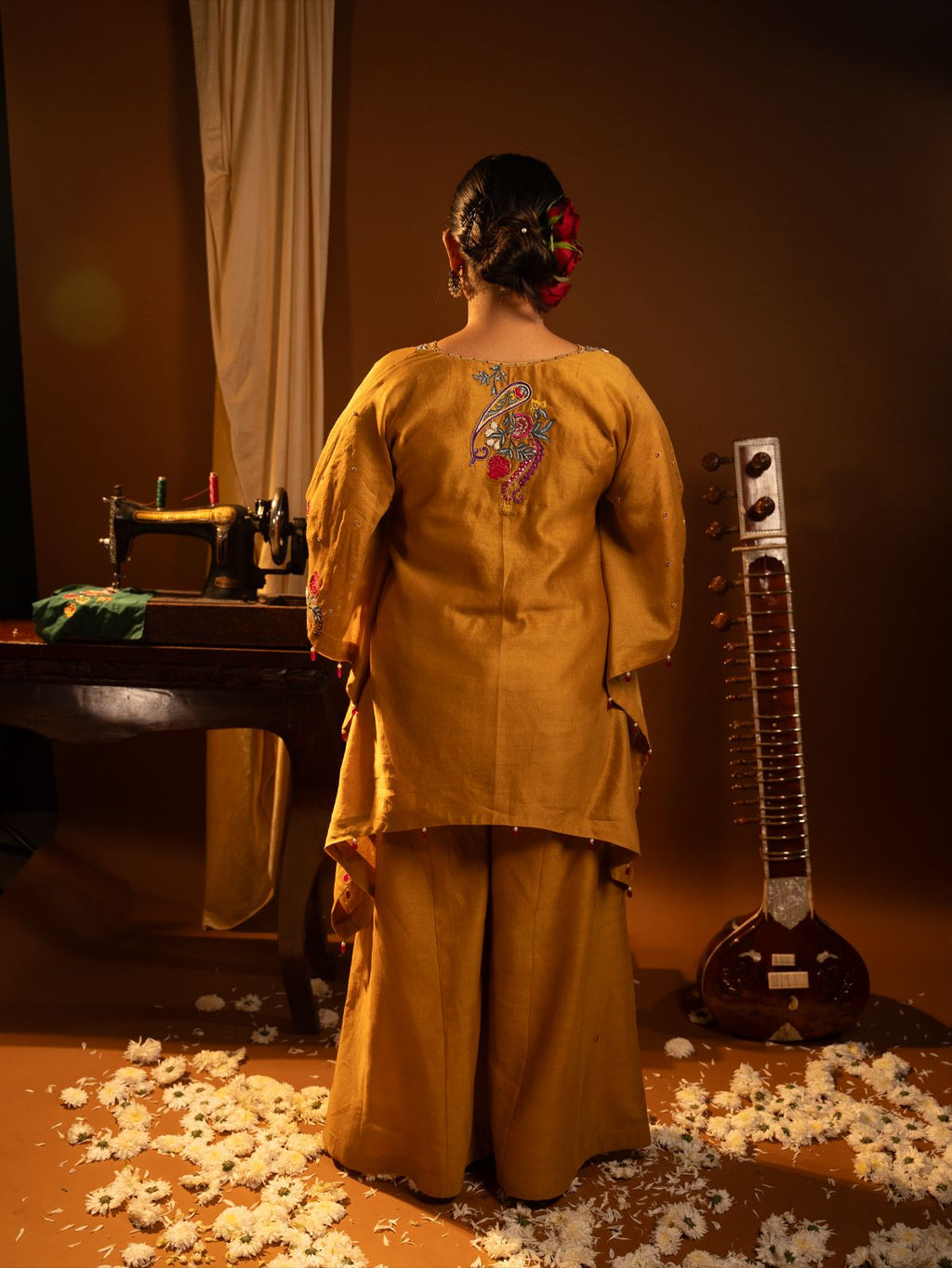 Mustard kaftan set
