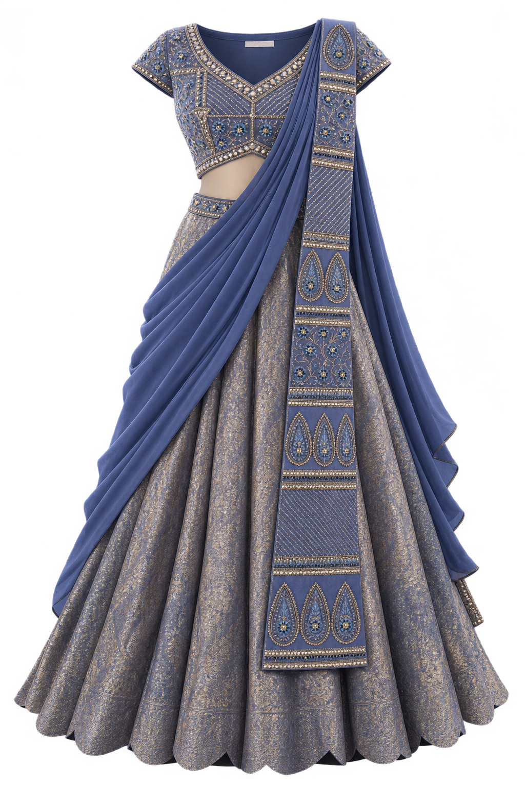 Sapphire blue lehenga set