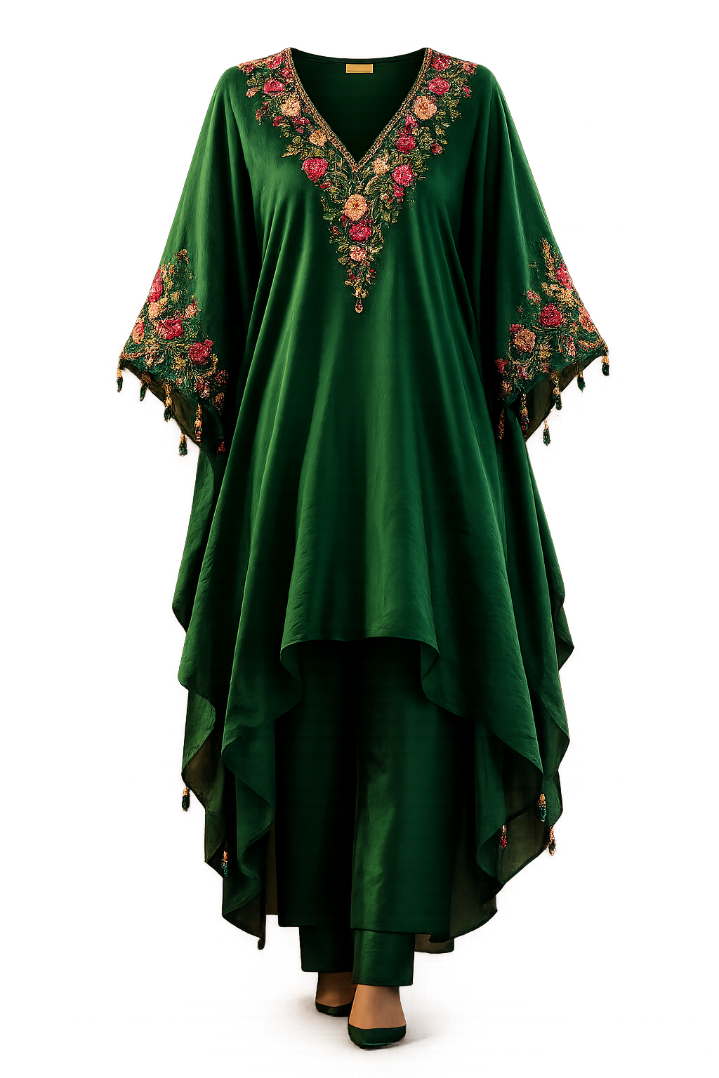 Emerald green kaftan set
