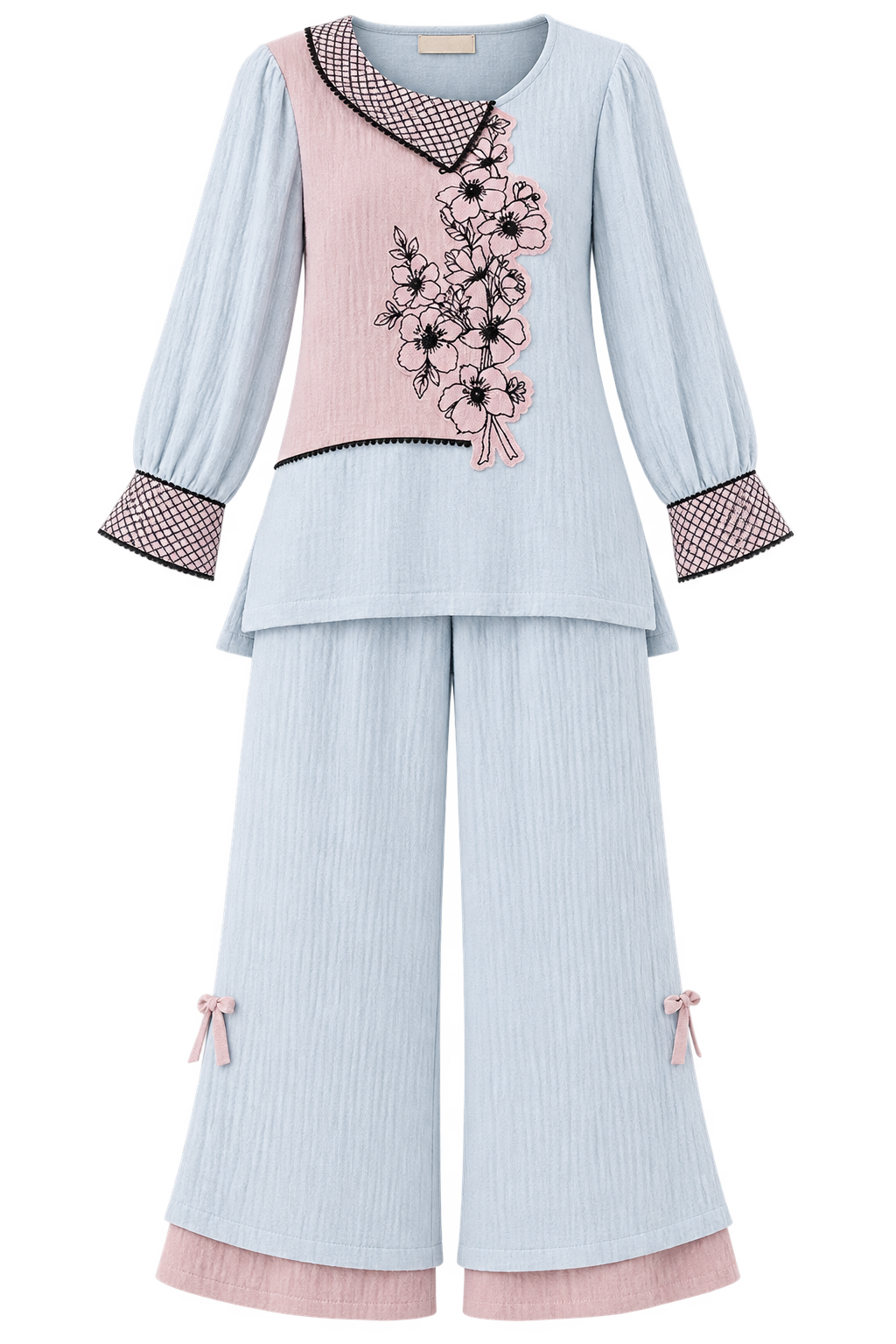Pink and blue flower co-ord set